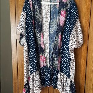 Floral and Animal Print Kimono